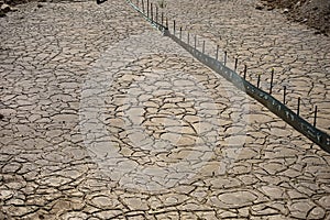 Dry Cracked Mud in Silt Trap