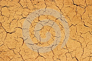 Dry cracked mud wall background texture pattern.