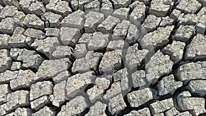 Dry, cracked soil caused by drought.