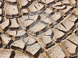 Dry and cracked soil or sediment the treatment pond