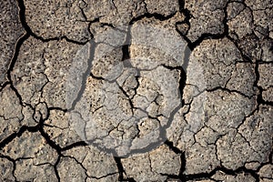 Dry cracked surface, parched land. Earth, dirt, texture background. Ground.