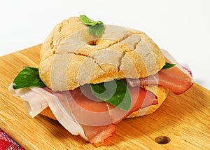 Dry-cured ham sandwich