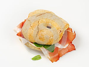 Dry-cured ham sandwich