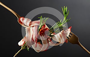 Dry-cured pork belly bacon with rosemary