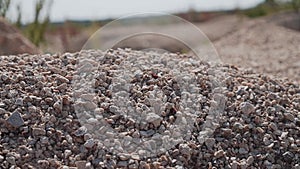 Dry desert rocky kidney closeup. The atmosphere of lifelessness.