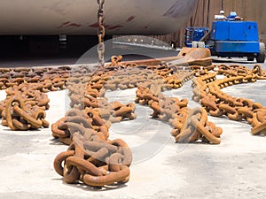 Dry Dock - boat and chains