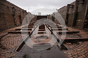 A dry dock in Cherbourg town France.