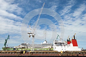 The Dry Dock Crane in Bahamian Port