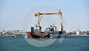 Dry dock near the Suez city in Egypt.