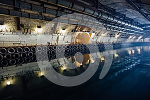 Dry dock for submarines. Underground submarine repairing factory in Balaklava, Crimea