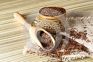 Dry ethnic african rooibos tea photo