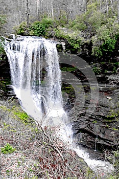 Dry falls is a scenic 65 foot waterfall in highlands north carolina