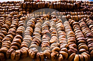 Dry figs displayed at marketplace