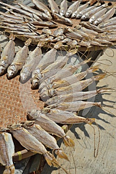 Dry fish in basket