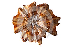 Dry fish isolated on white background