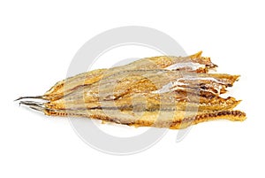 Dry fish isolated on white background