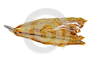 Dry fish isolated on white background