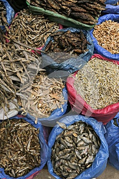 Dry fish in the market