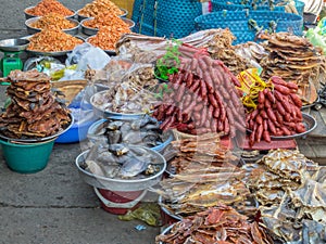 Dry fish and sausage - Cho An Binh