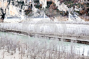 Dry forest near a river in Montfalco photo