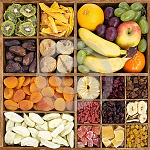 Dry and fresh fruit assortment