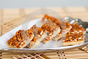 Dry fruit chikki or candy Indian style photo