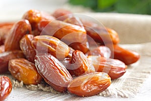 Dry fruit. Heap of datteln.