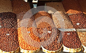 Dry fruits stand in Marakech. photo