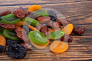 Dry fruits on wood