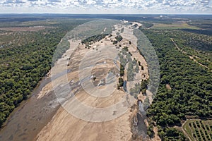 The dry Gilbert river.