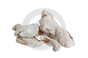 Dry ginger root isolated on white