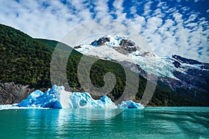 Dry Glacier or Sego Glacier seen from the Spegazzini arm of Lago Argentino in  Argentinian Patagonia photo