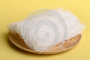 Dry glass noodles or cellophane noodles made from mung bean starch