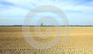 Dry ground of the plain during the great summer drought