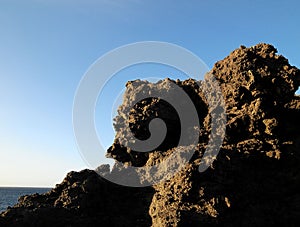 Dry Hardened Lava Rocks