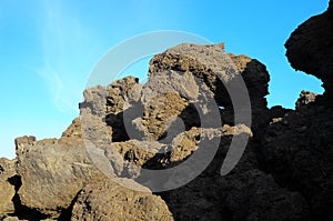 Dry Hardened Lava Rocks