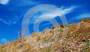 Dry Hillside and Interesting Sky