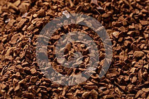 Dry instant coffee as background, closeup view