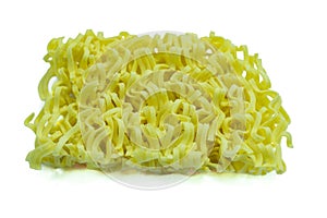 Dry instant noodles isolated on a white background. Ramen noodles