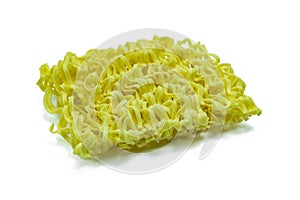 Dry instant noodles isolated on a white background. Ramen noodles