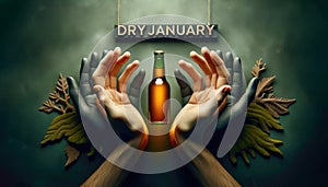 Dry January concept. Month for sobriety, abstain from drinking alcohol photo
