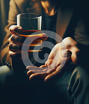 Dry January concept. Month for sobriety, abstain from drinking alcohol photo