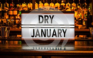 Dry January Light Box Information sign