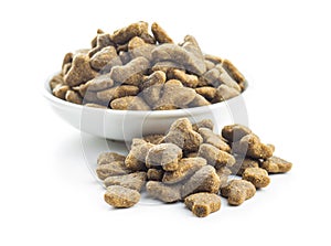 Dry kibble pet food. Kibble for dog or cat