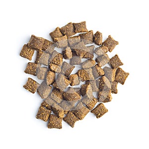 Dry kibble pet food. Kibble for dog or cat