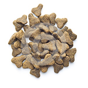 Dry kibble pet food. Kibble for dog or cat