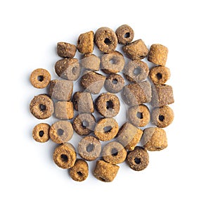 Dry kibble pet food. Kibble for dog or cat