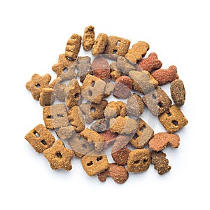 Dry kibble pet food. Kibble for dog or cat