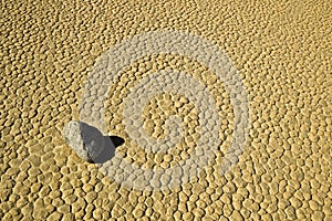 Dry lake feature with sailing stones