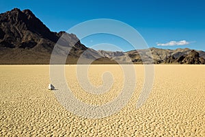 Dry lake feature with sailing stones